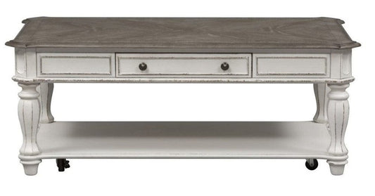 Henry & Mason - Dogwood Estate 3 Piece Set (1 Cocktail & 2 End Tables) in Antique White & Weathered Bark - AFA02160 view 2