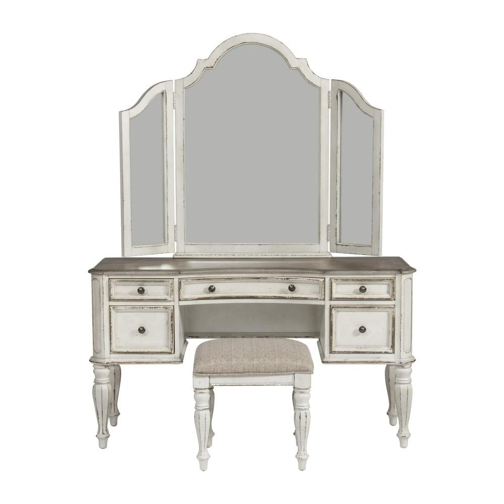 Henry & Mason - Dogwood Estate 3 Piece Vanity Set in Antique White & Weathered Bark - AFA02022 view 2