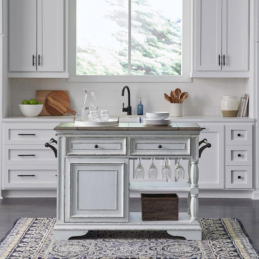 Henry & Mason - Dogwood Estate Bar Cart in Antique White & Weathered Bark - AFA01941 view 1