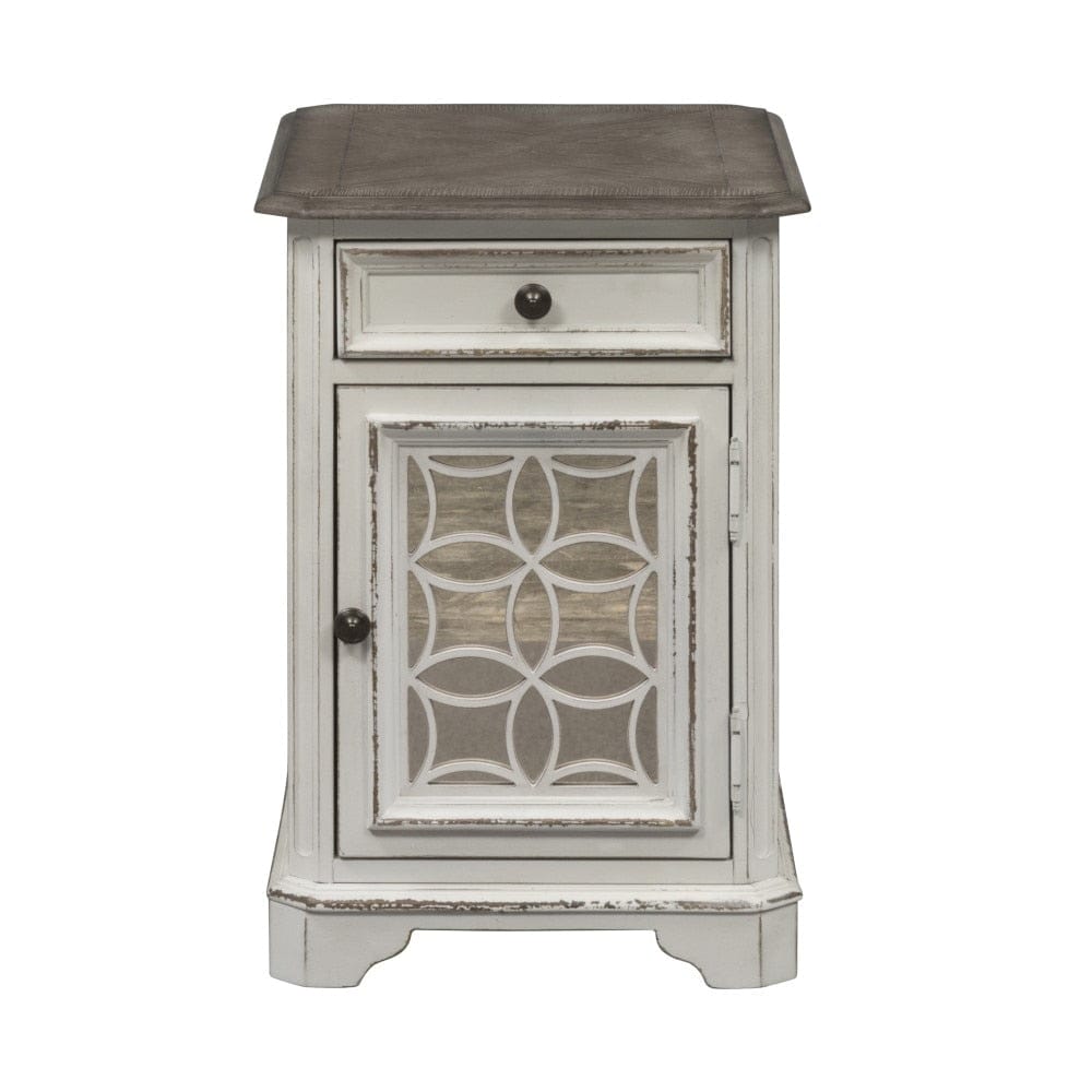 Henry & Mason - Dogwood Estate Chair Side Table in Antique White & Weathered Bark - AFA02155 view 1