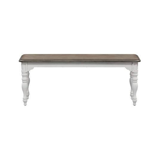 Henry & Mason - Dogwood Estate Dining Bench (RTA) in Antique White & Weathered Bark - AFA02035 view 1