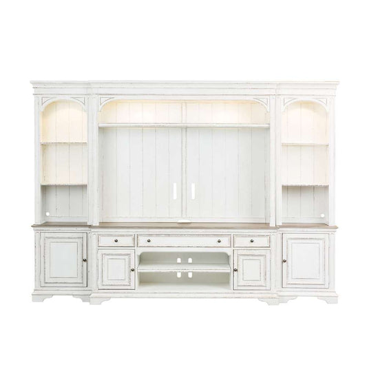 Henry & Mason - Dogwood Estate Entertainment Center with Piers in Antique White & Weathered Bark - AFA02070 view 2