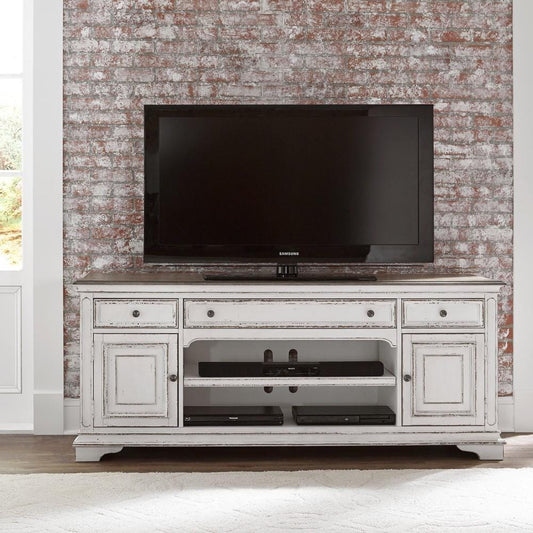 Henry & Mason - Dogwood Estate Entertainment TV Stand in Antique White & Weathered Bark - AFA02172 view 1