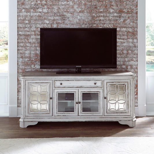 Henry & Mason - Dogwood Estate Entertainment TV Stand in Antique White & Weathered Bark - AFA02173 view 1