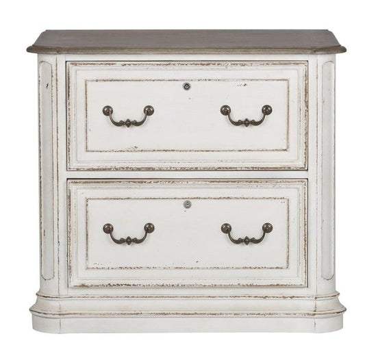 Henry & Mason - Dogwood Estate Jr Executive Media Lateral File in Antique White & Weathered Bark - AFA02082 view 1