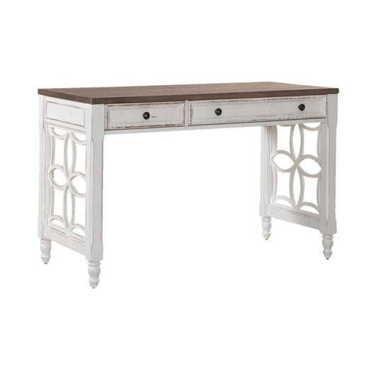 Henry & Mason - Dogwood Estate L Writing Desk in Antique White & Weathered Bark - AFA02079 view 2