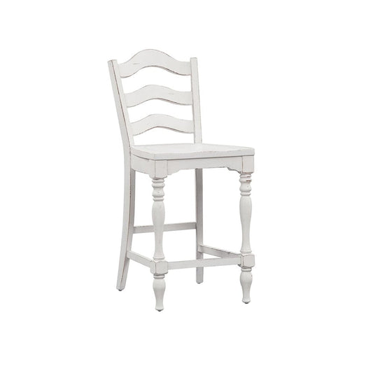 Henry & Mason - Dogwood Estate Ladder Back Counter Chair in Antique White & Weathered Bark - AFA01944 view 2