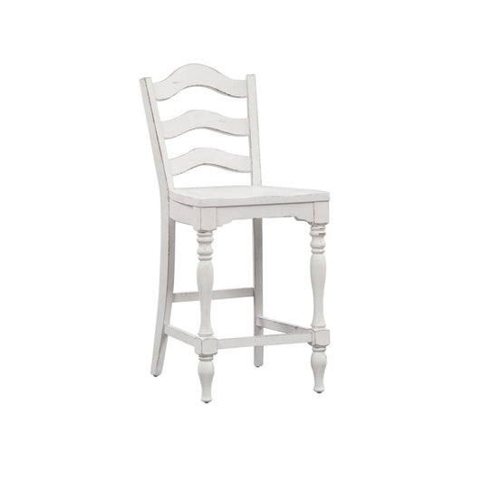 Henry & Mason - Dogwood Estate Ladder Back Counter Chair (RTA) (Set of 2) in Antique White & Weathered Bark - AFA01945 view 1