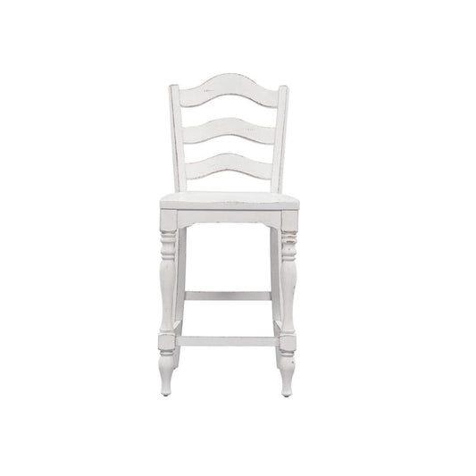 Henry & Mason - Dogwood Estate Ladder Back Counter Chair (RTA) (Set of 2) in Antique White & Weathered Bark - AFA01945 view 2