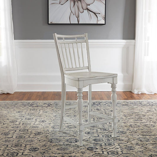 Henry & Mason - Dogwood Estate Spindle Back Counter Chair in Antique White & Weathered Bark - AFA01950 view 1