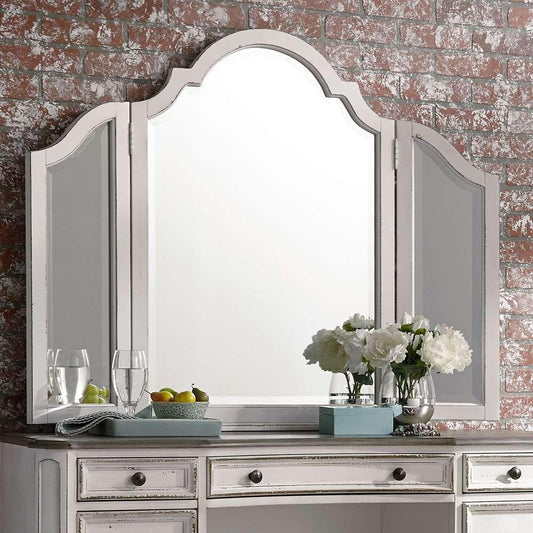 Henry & Mason - Dogwood Estate Vanity Mirror in Antique White & Weathered Bark - AFA01972 view 1