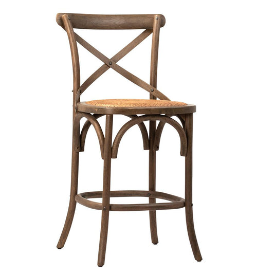 Henry & Mason - Dover Oak and Rattan Counter Stool in Natural Finish - DV7663 veiw 1