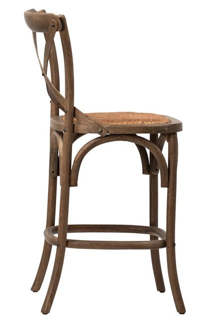 Henry & Mason - Dover Oak and Rattan Counter Stool in Natural Finish - DV7663 veiw 2
