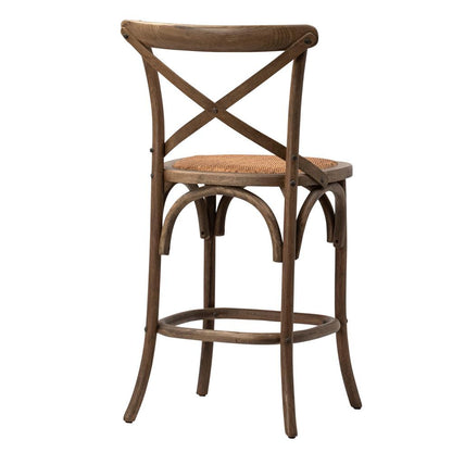 Henry & Mason - Dover Oak and Rattan Counter Stool in Natural Finish - DV7663 veiw 4