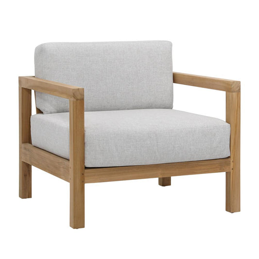 Henry & Mason - Dundee Teak Wood and Rattan Outdoor Chair Light Gray - DV7672 veiw 1