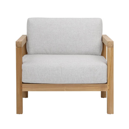 Henry & Mason - Dundee Teak Wood and Rattan Outdoor Chair Light Gray - DV7672 veiw 2