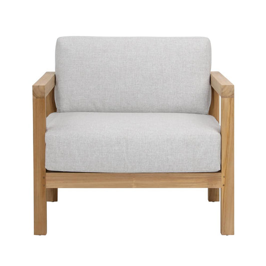 Henry & Mason - Dundee Teak Wood and Rattan Outdoor Chair Light Gray - DV7672 veiw 2