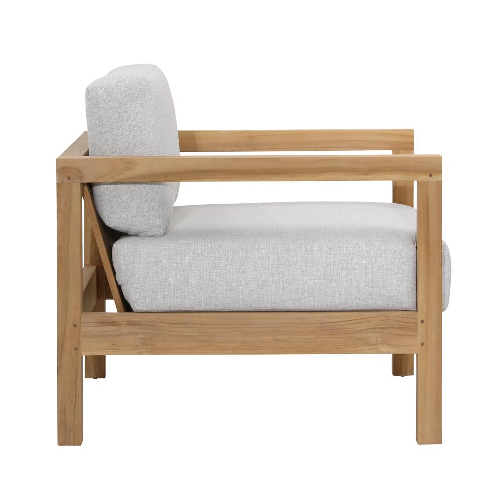 Henry & Mason - Dundee Teak Wood and Rattan Outdoor Chair Light Gray - DV7672 veiw 3