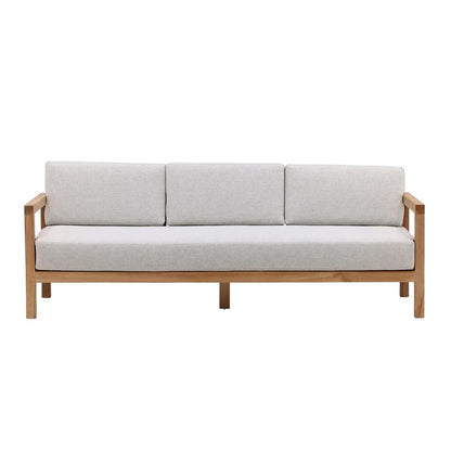 Henry & Mason - Dundee Teak Wood and Rattan Outdoor Sofa Light Gray - DV7680 veiw 2
