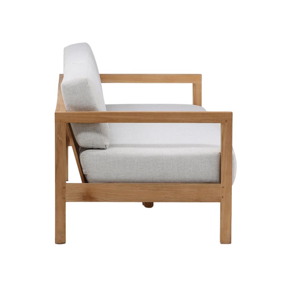 Henry & Mason - Dundee Teak Wood and Rattan Outdoor Sofa Light Gray - DV7680 veiw 3