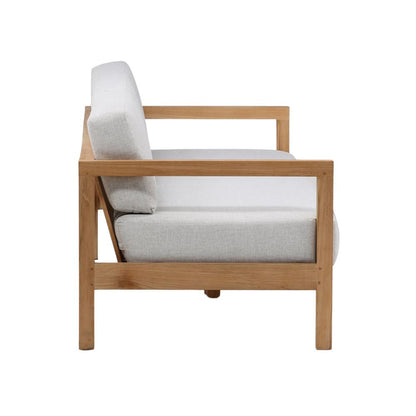Henry & Mason - Dundee Teak Wood and Rattan Outdoor Sofa Light Gray - DV7680 veiw 3