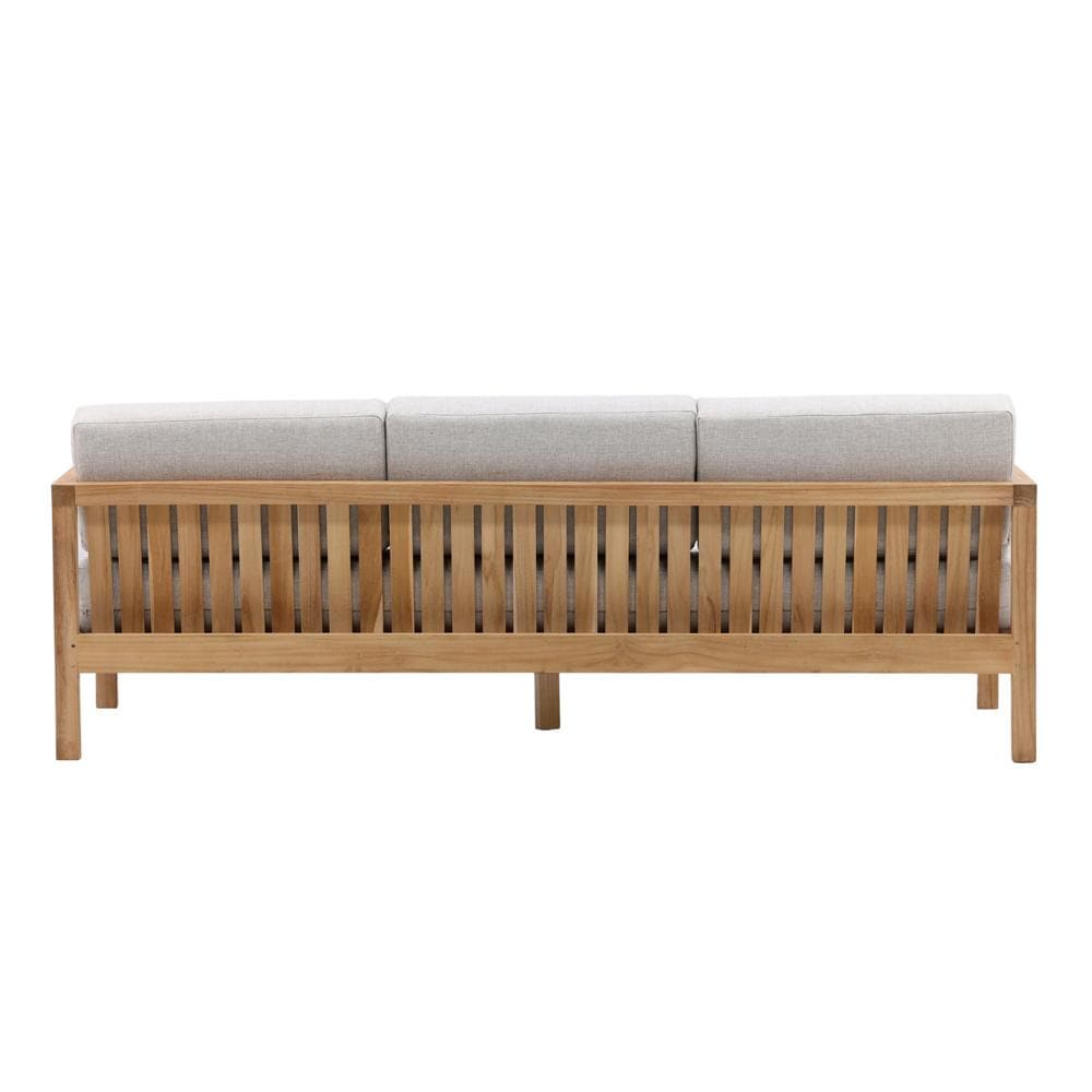 Henry & Mason - Dundee Teak Wood and Rattan Outdoor Sofa Light Gray - DV7680 veiw 4