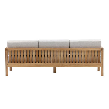 Henry & Mason - Dundee Teak Wood and Rattan Outdoor Sofa Light Gray - DV7680 veiw 4