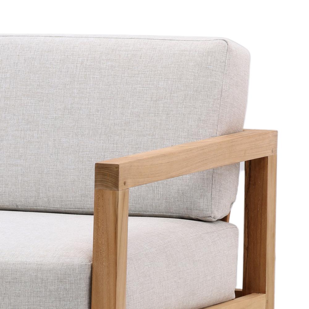 Henry & Mason - Dundee Teak Wood and Rattan Outdoor Sofa Light Gray - DV7680 veiw 5