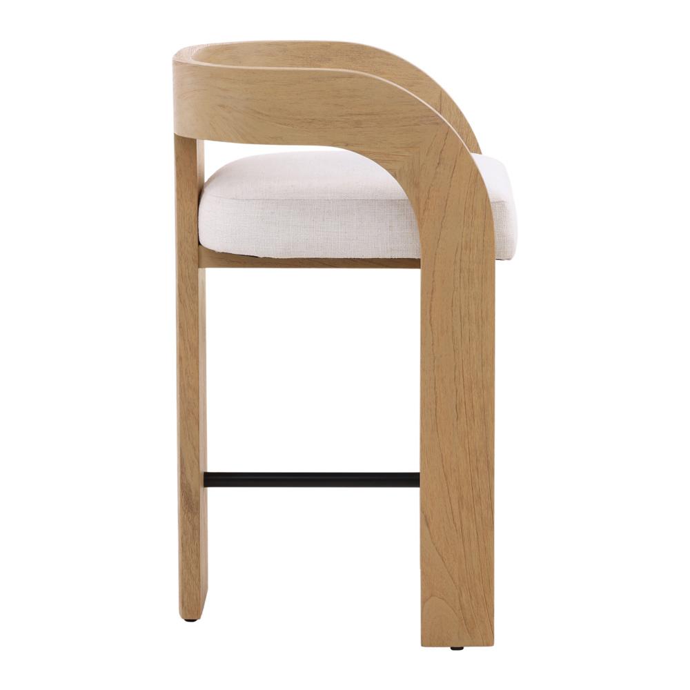 Henry & Mason - Dyson Mindi Wood Counter Stool with Cream Basketweave Performance Fabric - DV7105 veiw 3