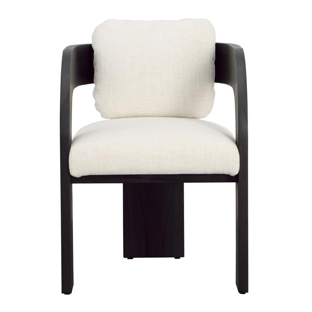 Henry & Mason - Eisner Black Mindi Wood (White Cedar) and Cream Linen Dining Chair - DV7123 veiw 2