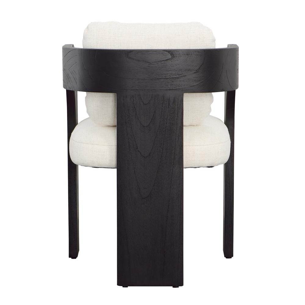 Henry & Mason - Eisner Black Mindi Wood (White Cedar) and Cream Linen Dining Chair - DV7123 veiw 4