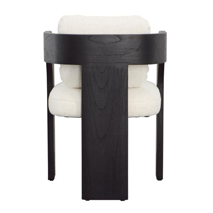 Henry & Mason - Eisner Black Mindi Wood (White Cedar) and Cream Linen Dining Chair - DV7123 veiw 4