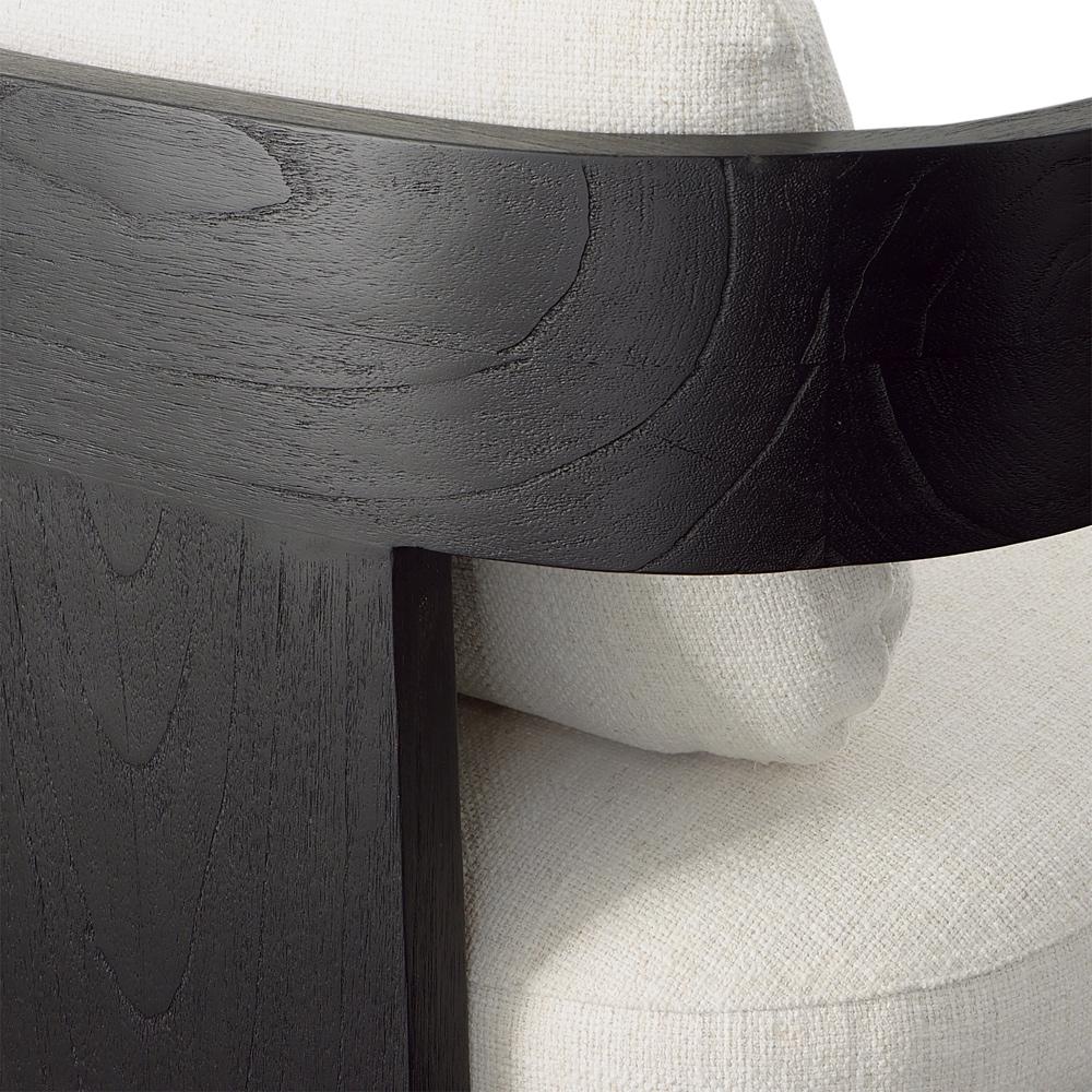 Henry & Mason - Eisner Black Mindi Wood (White Cedar) and Cream Linen Dining Chair - DV7123 veiw 5