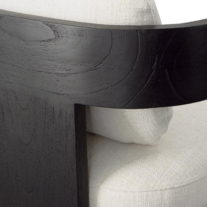 Henry & Mason - Eisner Black Mindi Wood (White Cedar) and Cream Linen Dining Chair - DV7123 veiw 5