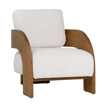 Henry & Mason - Eisner Natural Mindi Wood (White Cedar) and Beige Linen Dining Chair - DV7124 veiw 1