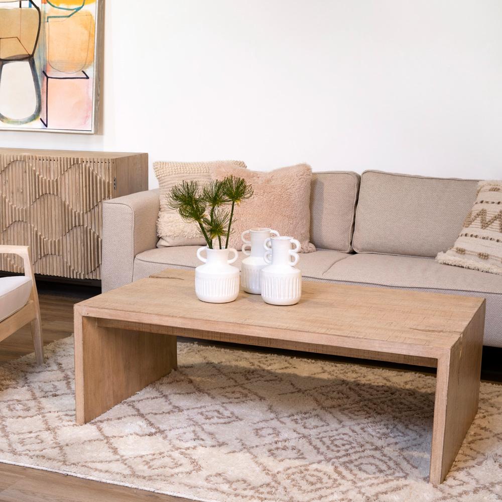 Henry & Mason - Elliot 54in X 32in Reclaimed Pine Wood Coffee Table in a Light Warm Wash Finish - DV7861 veiw 3