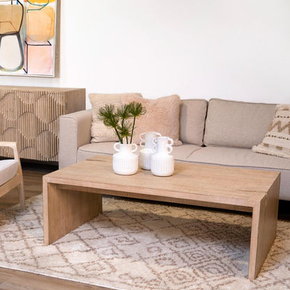 Henry & Mason - Elliot 54in X 32in Reclaimed Pine Wood Coffee Table in a Light Warm Wash Finish - DV7861 veiw 3