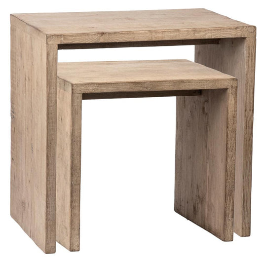 Henry & Mason - Elliot Reclaimed Pine Wood 2pc. Nesting Tables in a Light Warm Wash Finish - DV7862 veiw 1