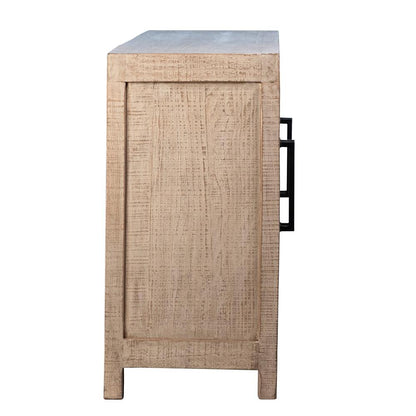 Henry & Mason - Elliot Reclaimed Pine Wood 4 Door Sideboard in a Light Warm Wash Finish - DV7870 veiw 2