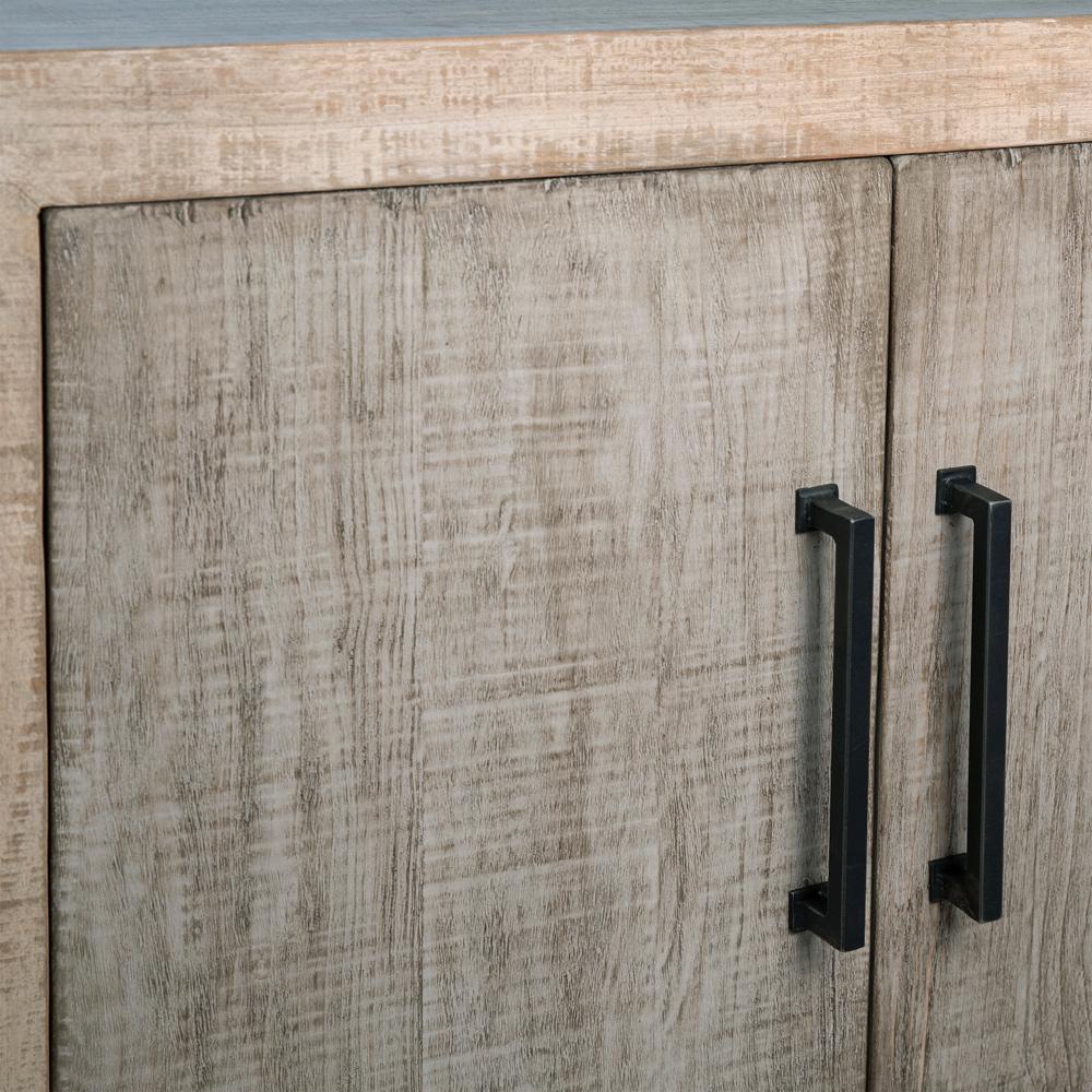 Henry & Mason - Elliot Reclaimed Pine Wood 4 Door Sideboard in a Light Warm Wash Finish - DV7870 veiw 4