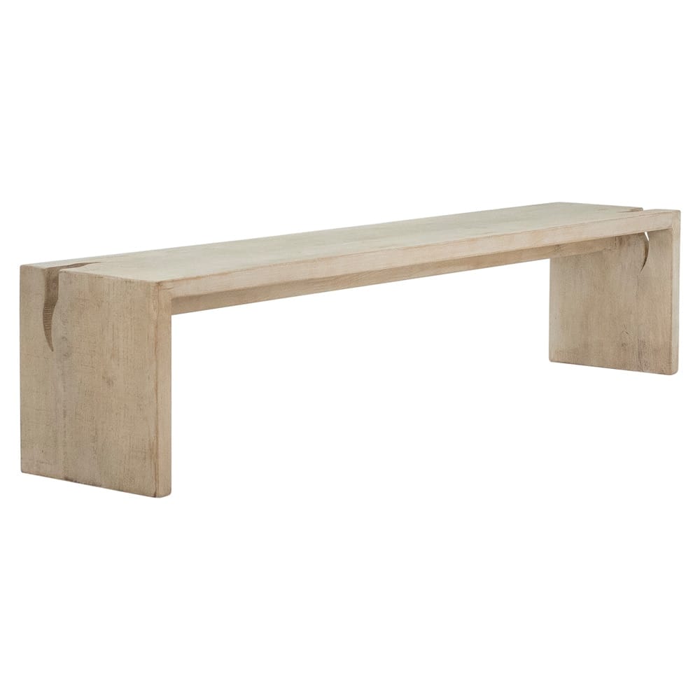 Henry & Mason - Elliot Reclaimed Pine Wood Bench in a Light Warm Wash Finish - DV7868 veiw 3