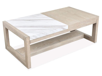 Henry & Mason  -  Elliston Gallery Buff And Antique Silver Rectangular Cocktail Table  - AFA01230 view 2