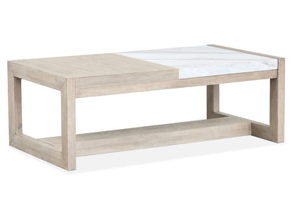 Henry & Mason  -  Elliston Gallery Buff And Antique Silver Rectangular Cocktail Table  - AFA01230 view 5