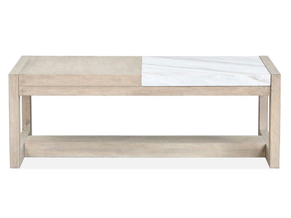 Henry & Mason  -  Elliston Gallery Buff And Antique Silver Rectangular Cocktail Table  - AFA01230 view 6