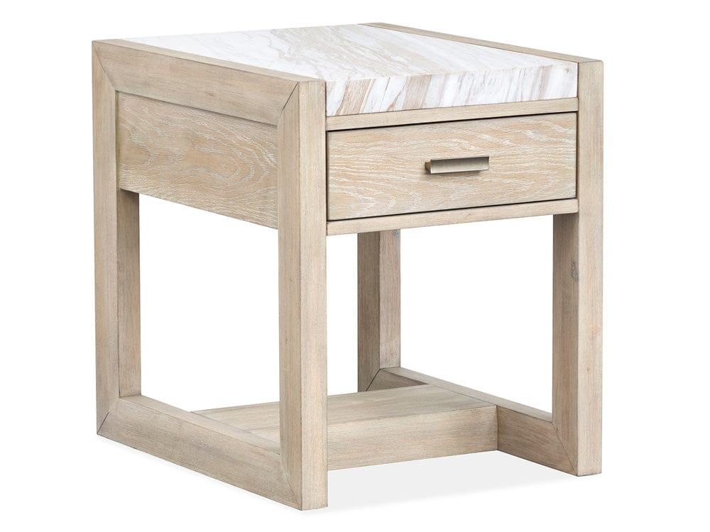 Henry & Mason  -  Elliston Gallery Buff And Antique Silver Rectangular End Table  - AFA01231 view 1
