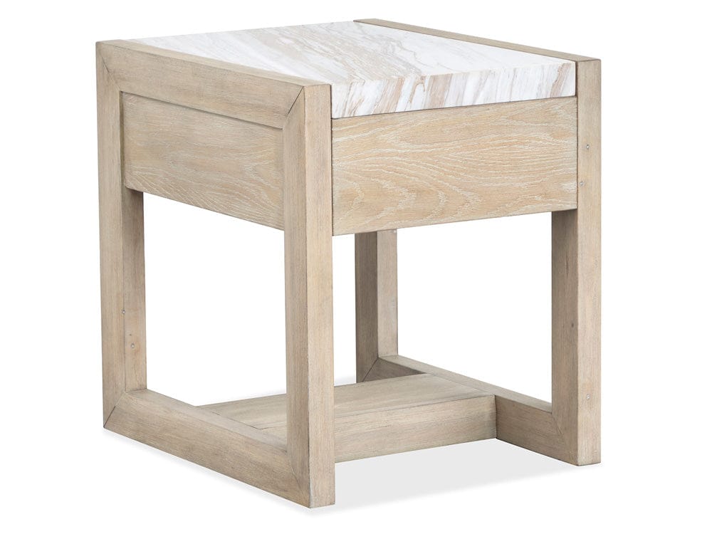 Henry & Mason  -  Elliston Gallery Buff And Antique Silver Rectangular End Table  - AFA01231 view 4