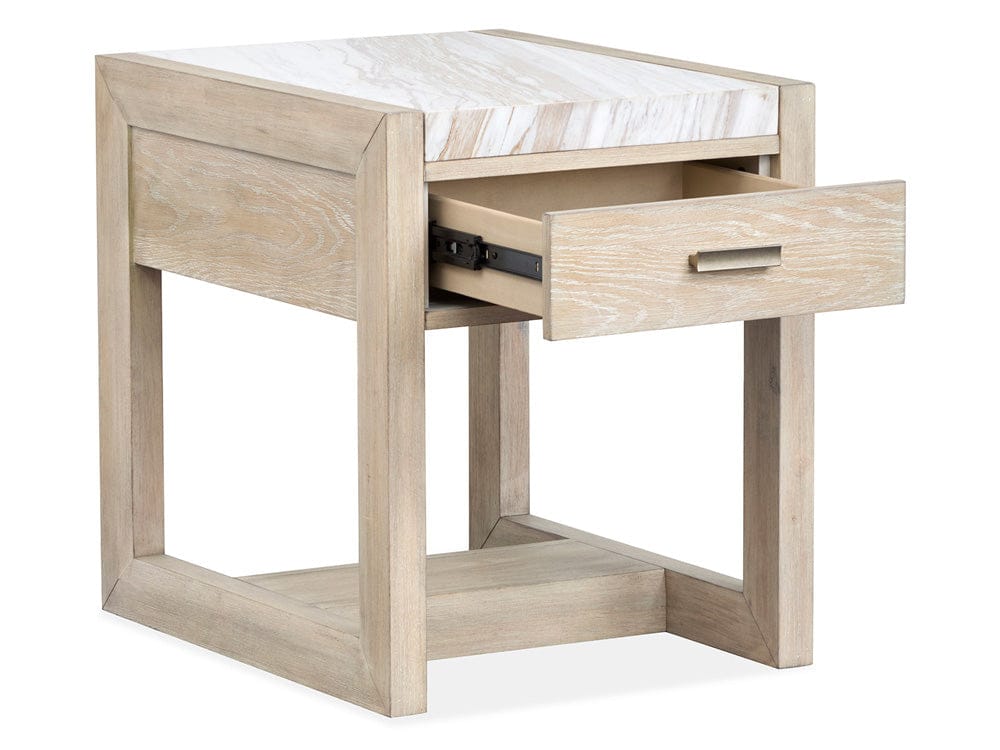 Henry & Mason  -  Elliston Gallery Buff And Antique Silver Rectangular End Table  - AFA01231 view 6