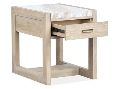 Henry & Mason  -  Elliston Gallery Buff And Antique Silver Rectangular End Table  - AFA01231 view 6