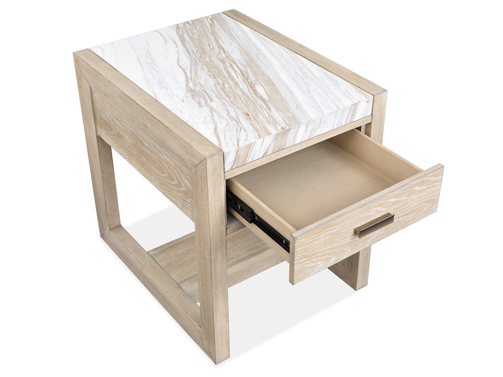 Henry & Mason  -  Elliston Gallery Buff And Antique Silver Rectangular End Table  - AFA01231 view 7
