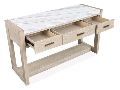 Henry & Mason  -  Elliston Gallery Buff And Antique Silver Rectangular Sofa Table  - AFA01232 view 7